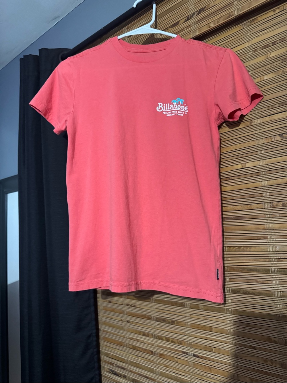 Billabong Coral& blue Short Sleeve Crew Tee with Small Chest Logo, Nike dri fit